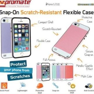 Promate Green Grosso i5 Striped FlexiGrip Snap Case