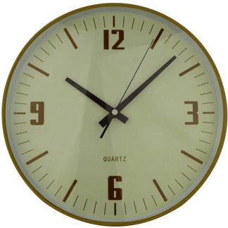 Casey Wall Clock Pine Woodgrain Beige