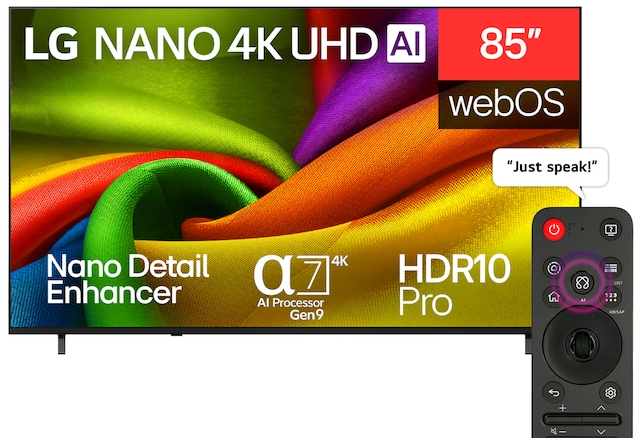 LG 85 Inch NU850B6LA NANO 4K UHD Smart TV