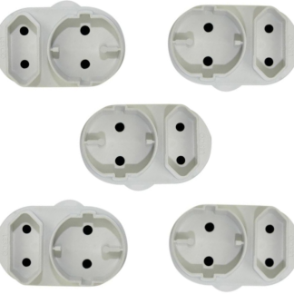 Noble 2 Pin European And Round Schuko Adaptor 5 Pack