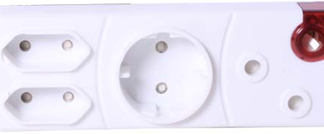 Noble 4 Way Multiplug with Schuko Adaptor LED Power Indicator